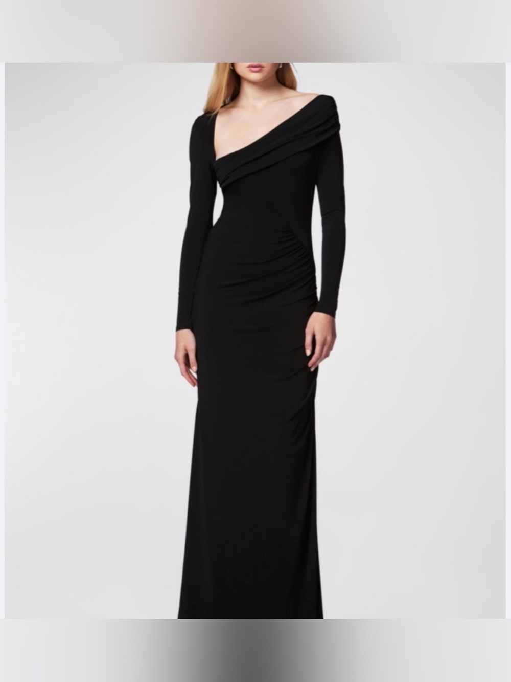 RARE Like new Herve Leger Paris Long Sleeve asymmetrical Roxana maxi Dress